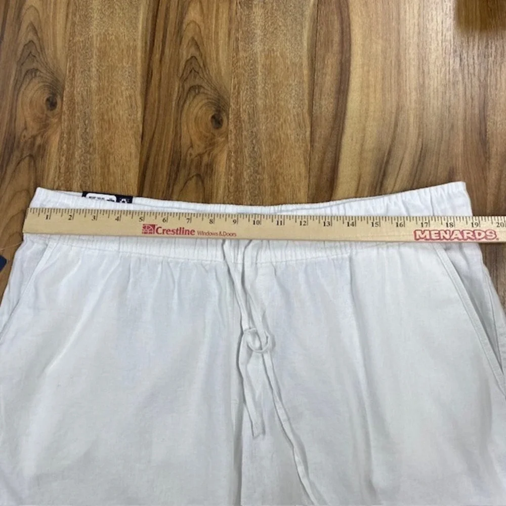 GAP Linen Pull On Shorts‎ Womens XL White Casual Summer Beach Drawstring
